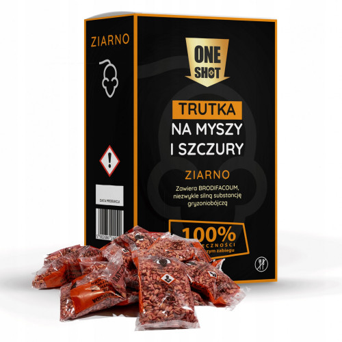 Silna trutka trucizna na myszy szczury 1 kg ziarno OneShot