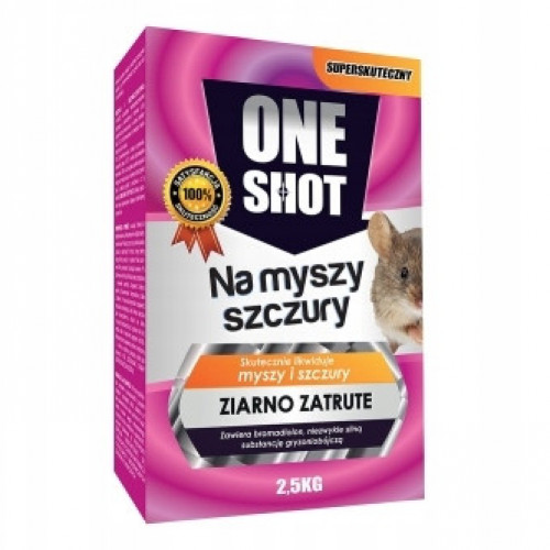 Silna trutka trucizna na myszy szczury 2,5 kg ziarno OneShot